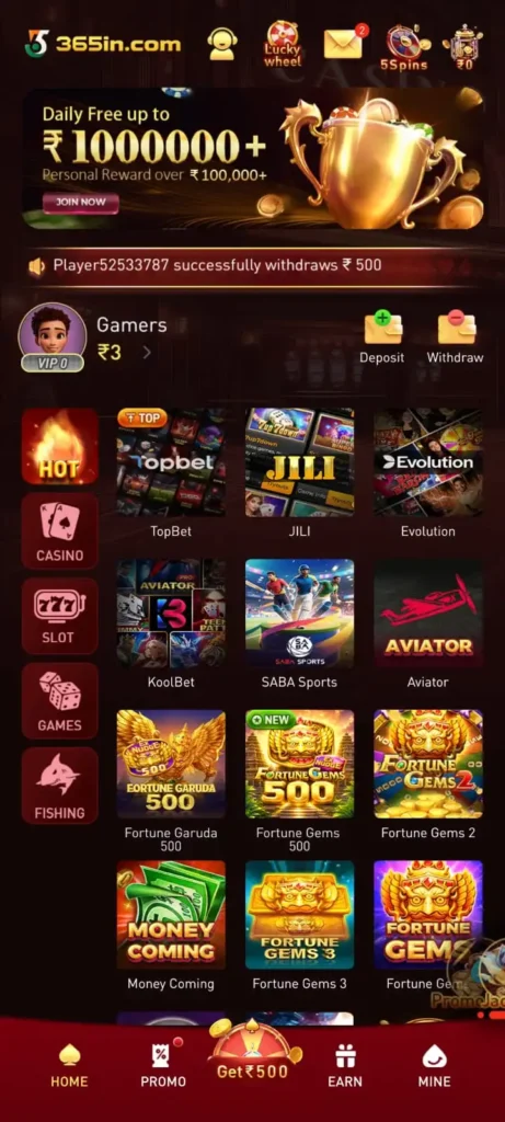 365IN Game Aviator JILI Slots Android Online Gaming