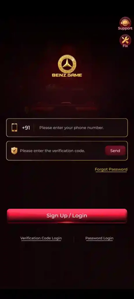 BENZ Game Login Mobile Access Android Gaming
