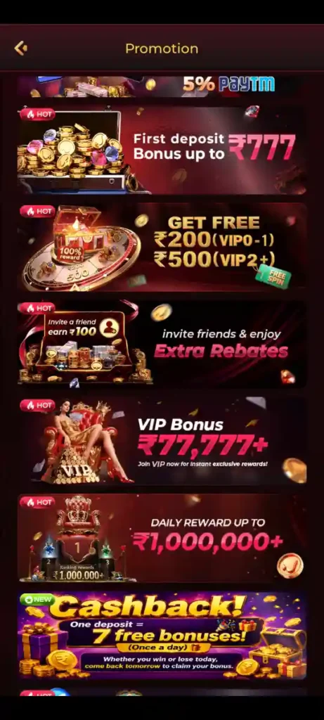 RAJLUCK Game Bonus Rewards Features Online Gaming