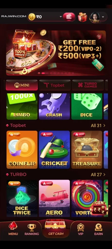 RAJWIN Game Login Mobile Access Android Gaming
