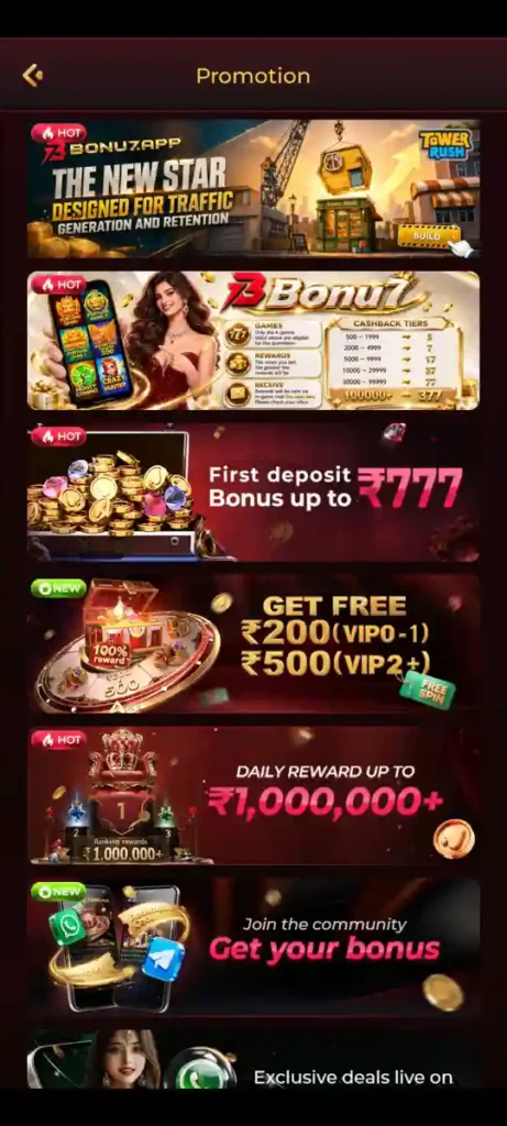 BONU7 Game Bonus Rewards Features Online Gaming